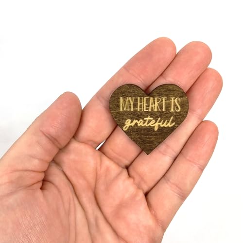 Image of Positive Affirmation Wood Cutouts | 72 Unique Laser Engraved Wood Hearts with Positive Affirmation Messages | Includes Desktop Affirmation Holder | Daily Motivational Gift