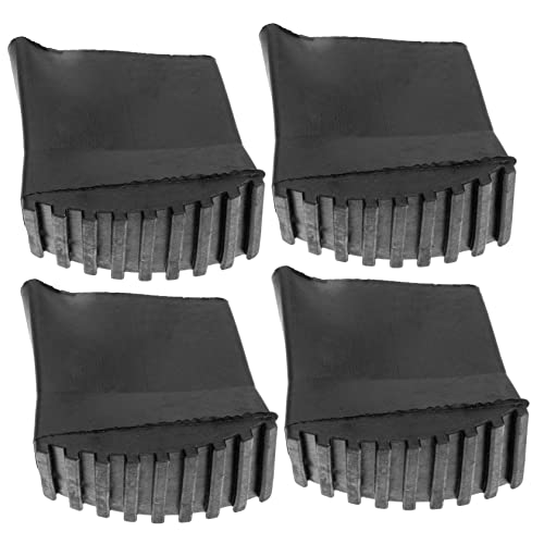 LckCryspho ラダーフットカバー 4個セット ? ゴム製 床保護 滑り止め 階段マット 耐摩耗設計 (7.00X7.00X3.30CM,黒)