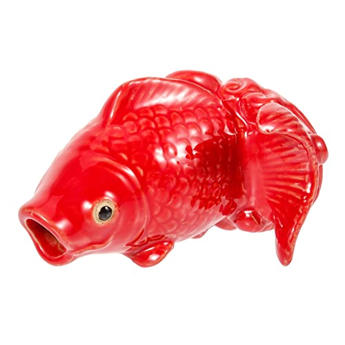 VICASKY Garden Carp Decor Outdoor Water Fountain Nozzle Pond Spitters for Small Ceramic Fish Spitter