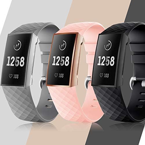 [3 Pack] Fintie Screen Protector Compatible with Fitbit Charge 4 / Charge 3, Soft Slim TPU Plated Case Cover Full-Around Protective Bumper Shell Compatible with Fitbit Charge 4 / Charge 3 3 SE