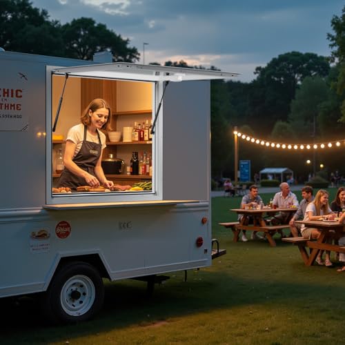 VEVOR Concession Window Aluminum Alloy Frame Service Windows for Food Truck, Up to 85 Degrees Stand Serving Window with Awning Door and Drag Hook(whole piece, 36x36in) by VEVOR - Image 2
