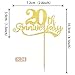Rsstarxi 24 Pack Cupcake Toppers Glitter Cheers to 20 Years Wedding Twenty Anniversary Cupcake Picks for Happy 20th Anniversary Birthday Retirement Party Cake Decorations Supplies