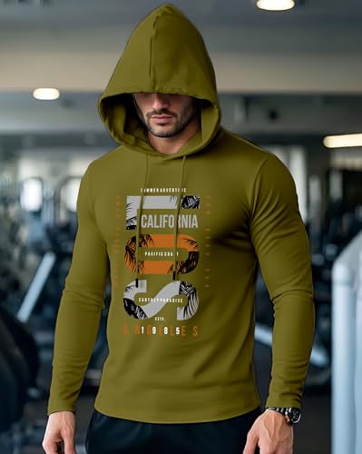 Image of AUSK Men's Full Sleeve Hooded T-Shirt - The Ultimate Cotton Blend Comfort || Hoodies for Mens