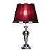 Produktbild XCY Nützliche Tischlampe Kristall Tischlampe, Europäische Kreative Fernbedienung Schlafzimmer Licht, Wein Rot Stoff Lampe Abdeckung Schlaftischlampe Für Wohnzimmer Tischlampen,Weinrot,Druckknopf