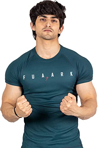 Image of FUAARK Men's Round Neck Slim fit Gym & Active wear Sports T-Shirt for Workout & Casual Wear