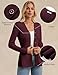 GRACE KARIN Button Cardigan Sweaters for Women, Long Sleeve Lightweight Knit Blazer, Casual Fitted Peplum Tops Wine Red M