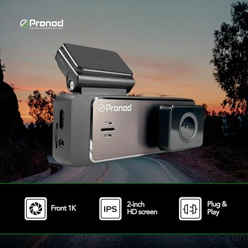 Image of PRONOD F1K 1080P Dash Cam |1.5 inch FHD Display| WiFi App Control | GPS Tracking | Night Vision | Loop Recording | G-Sensor | Type-C & USB | Expandable 1TB Memory | Easy Setup