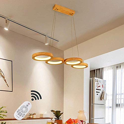 Pendant lamp LED en bois avec variation continue pour un confort visuel
