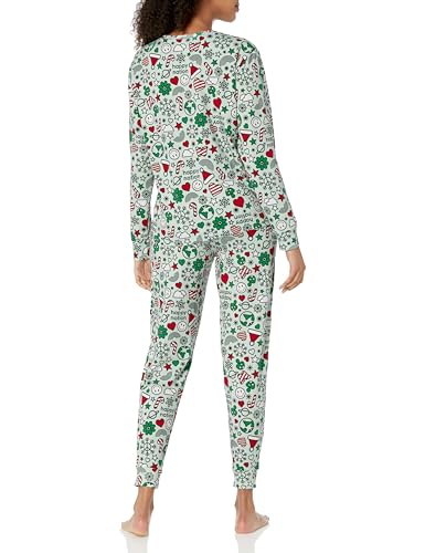 Happy Nation Girls Adult Size Classic Pj Sleep Set, Beach Glass Icon2