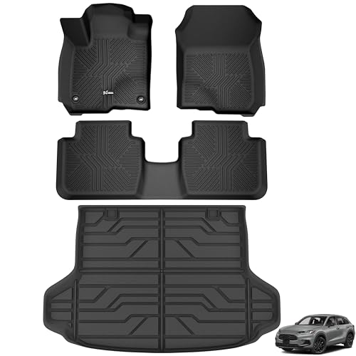 KARPAL Floor Mats for Honda HR-V 2023-2025 2026 (Include Hybrid), All Weather Protection TPE Floor Liners Accessories Car Mats, Front & 2nd Row & Cargo Liner