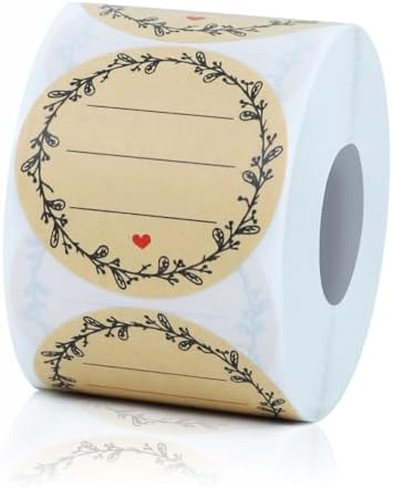 500pcs Label Stickers for Jars and Lids, Floral Heart & Lace Desi...