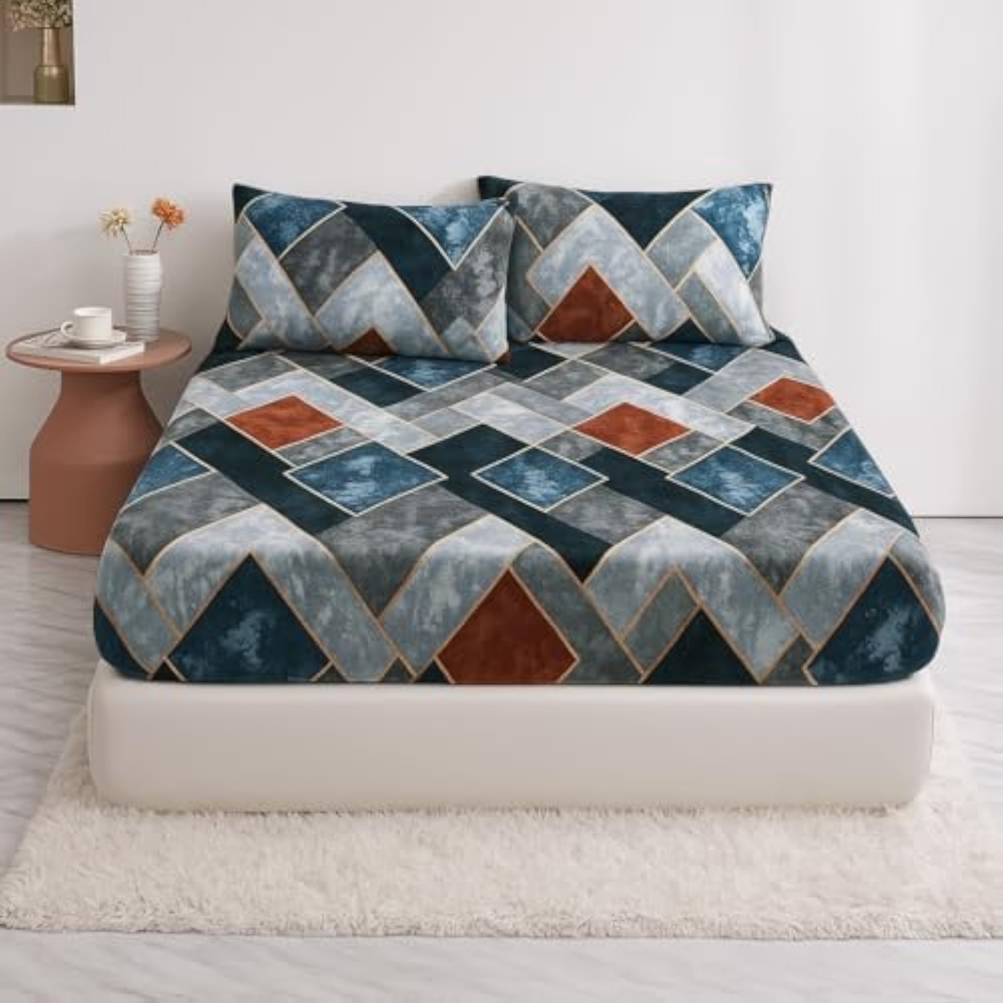 Flannel Winter Bedding Set, Warm Quilt and Bedsheet