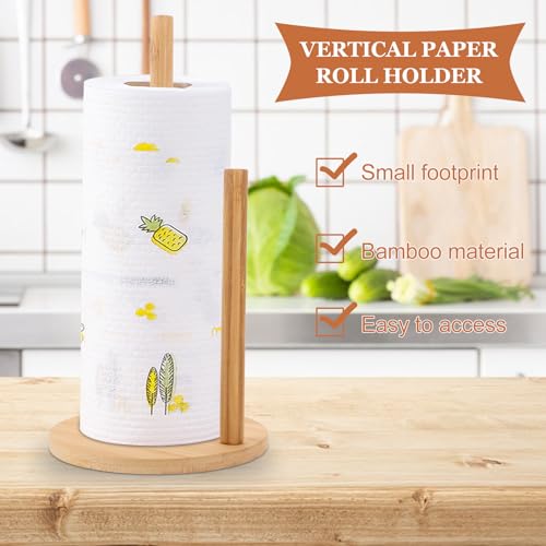 Portarrollos de cocina de madera khaki con base plana estable 4