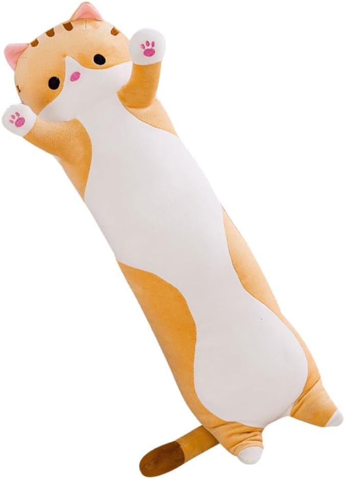 TMR.Breath G 抱き枕 猫 90cm 柔らかい クッション 首枕 昼寝 汎用性 リラックス プレゼント (ブラウン)