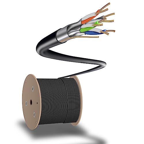 Antkeet Cat7 Ethernet Cable 500Ft, 23 Awg Solid Copper, Cmr, Double Shielded(S/Ftp),1000Mhz / 10 Gigabit Speed Cat 7 Lan Cable 500 Ft #TOP9