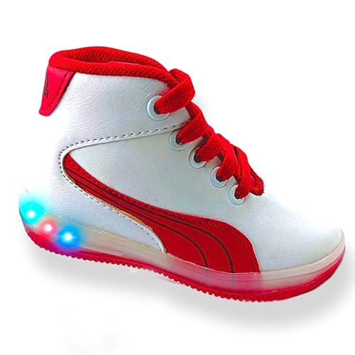 Image of LED Light Casual Trendy Sneakers, Unisex Lace Up Sports Summer Shoes