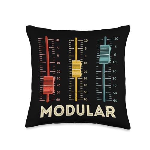 Vintage DIY Modular Synthesizer - Analog Synth Nerd Throw Pillow