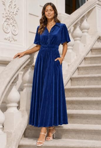 Image of Sissyaki Velvet Maxi Dress Fall Wedding Guest Dress Cocktail Dress 2026