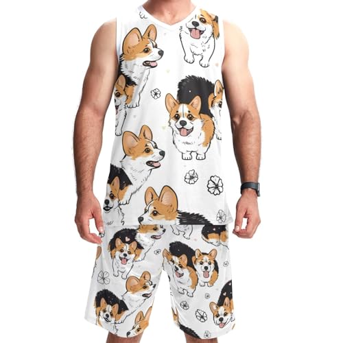 Combinaison de basket-ball homme motif chien mignon taille 5XL
