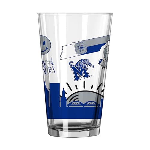 Image of Logo Brands NCAA 16 oz Pint Glass - Durable Glass With Bold Team Color- Chip-Resistant Rim Drinkware For Fans, Tailgates, Home Bars & Everyday Use