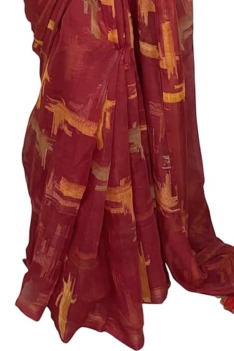 Image of MIRCHI FASHION Women Saree Cotton Abstract Printed | Lightweight Comfortable Sari for Office and Regular Daily Wear with Matching Blouse Piece