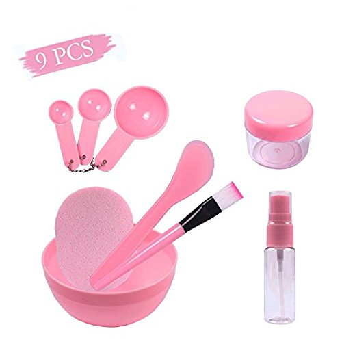 Miniatura 2 de WOIWO Herramientas de depuración de máscaras caseras para mujer, cuenco de máscara, espátula, cepillo, pulverizador, un juego de nueve
