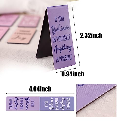 12Pcs Magnetic Bookmarks Inspirational Quotes Bookmarks Double Side Printed Bookmarks Gifts For Students Book Lovers Girls Women #TOP3