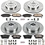 Power Stop Front and Rear KOE1240 Stock Replacement Brake Pad and Rotor Kit Autospecialty, Silver