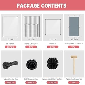 32 Panels Small Animals Playpen,Transparent Pet Playpen with Waterproof Mat, Plastic Enclosure,Puppy Play Pen,Pet Fence Yard Fence for Guinea Pigs,Bunny,Ferrets,Hamsters,Hedgehogs for Indoors Outdoor