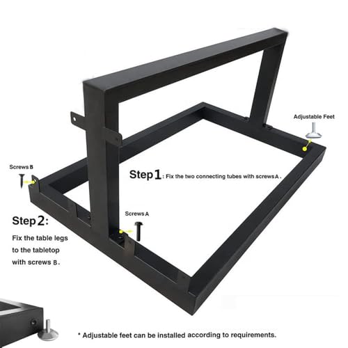 Yahpetes Table Legs 2Pcs Heavy Duty Desk Legs 28" X 24" Cast Iron Furniture Legs Black DIY Industrial Bench Legs Coffee Table Legs for Living Room and Kitchen by Yahpetes - Image 4