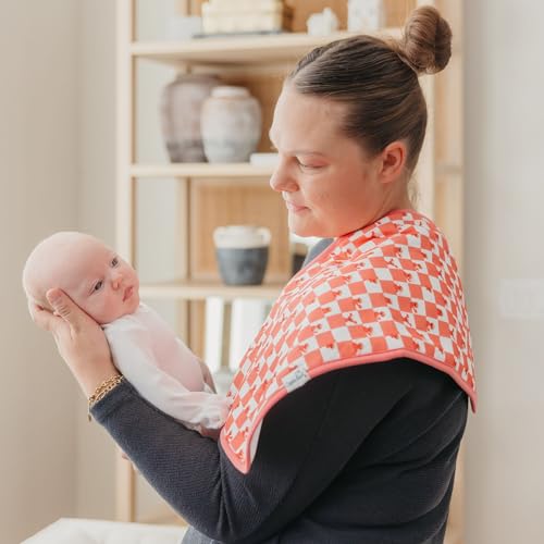 Image of Copper Pearl Premium Baby Burp Cloths - 3-Pack Large Cotton Burp Cloths, Extra Soft Spit Up Rags with 3 Absorbent Layers, Perfect for Baby Boy and Baby Girl Gifts (21 inch x 10 inch Size, Elmo Heart Candies)