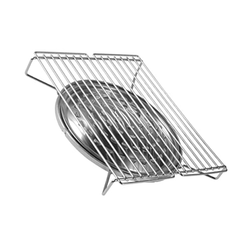 KARMNEEV Stainless Steel Grate Barbeque Portable Camping with Legs for Picnics Backpacking Outdoor with Carrying Bag and Kitchen Tongs