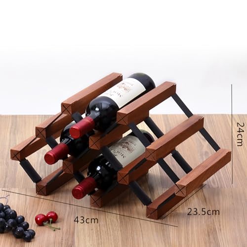 Soporte de vino de madera para 6 botellas apilable miniatura 2