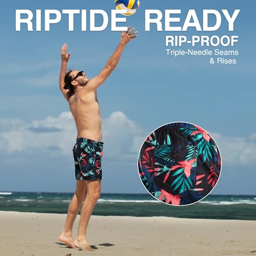 Image of Kanu Surf Men's Big Viper Extended Size Stripe Swim Trunk