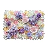 Genérico Compatible con Pared de Flores Artificiales de Seda, Accesorio de utilería for Fotos, Boda, Fiesta en casa(Violet Champagne)