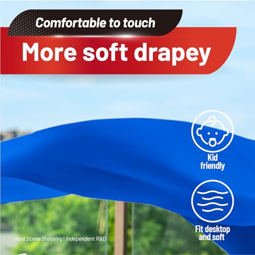 Image of Plastic Table Cloth, 110 Ft X 54 in Disposable Tablecloth Royal Blue Tablecloth Premium PEVA Plastic Table Cloth Disposable with Any Cut Sliding Cutters for Parties, Birthdays, Festivals