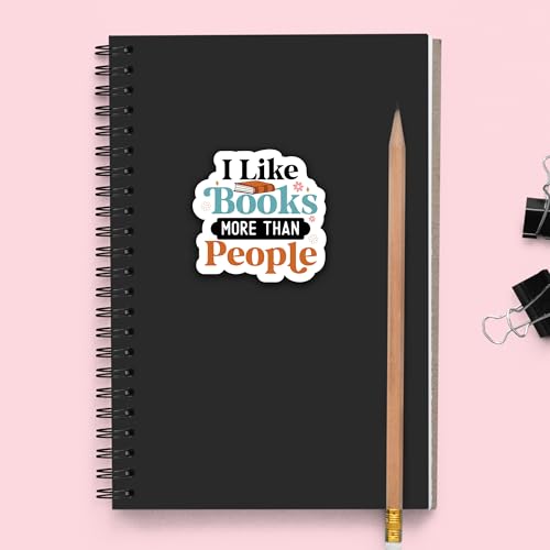 Calcomanías "I Like Books" de vinilo impermeable, pack de 3 unidades para lectores 6