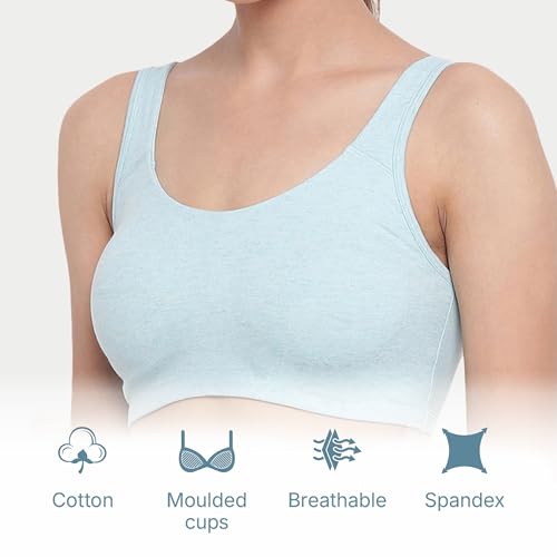 Image of Enamor Low Impact Women's Cotton Easy Everyday Bra - All Day Comfort Non Padded, Wirefree, High Coverage - SB06
