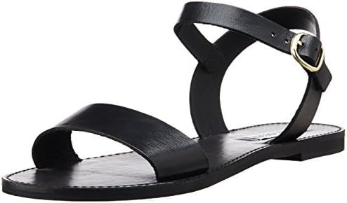 Steve Madden Women's Donddi Flat Sandal, Black Leather, 11