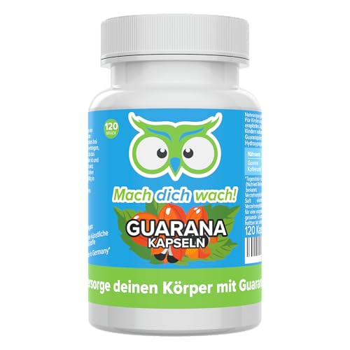 Guarana Kapseln hochdosiert - 100 mg natürliches Koffein - 2700 mg Guarana (450 mg 6:1 Extrakt) - Produktion in Deutschland - vegan, bioaktiv & ohne Zusatzstoffe - laborgeprüft - Mach dich wach!®