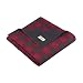 Woolrich Check Luxury Quilted Throw Red 50x70 Plaid Premium Soft Cozy 100% Cotton for Bed, Couch or Sofa