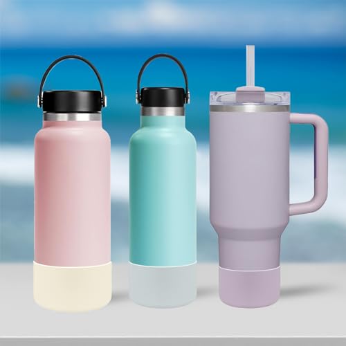 HEYSKAY 2pcs Protective Flask Silicone Boot for 12-24oz Hydro Flask Water Bottle Accessories,and Compatible With Owala,Yeti,Iron Flask More Brands Stainless Steel Bottles with 2.85inch Bottom Diameter