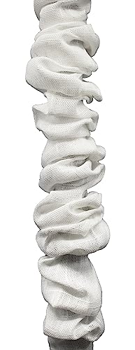 Image of 9 Foot Linen Fabric Chandelier Chain Cord Cover with with Hook and Loop Closure, Off White
