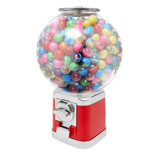 Large Capacity Twister Ball Dispenser, Commercial Vending Machine with 2 Keys, Small Capsule Machine for Retail Stores, Amusement Parks, Game Halls (Red)