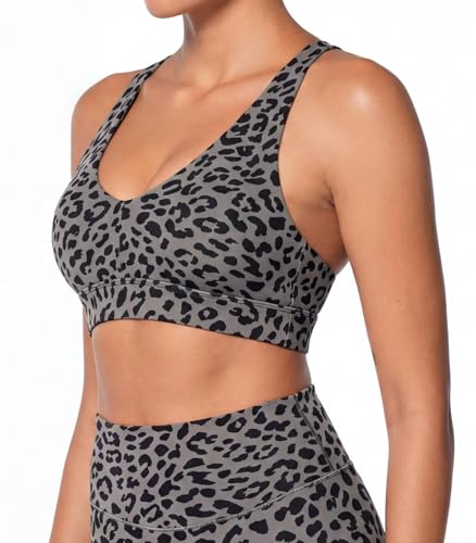 Image of Sunzel Strappy V Neck Criss Cross Back Sports Bra for Women | Removable Pads, Buttery Soft, Four-Way Stretch, Criss Cross Back, V Neck Contour Fit, Medium-Light Support, Yoga Workout Gym