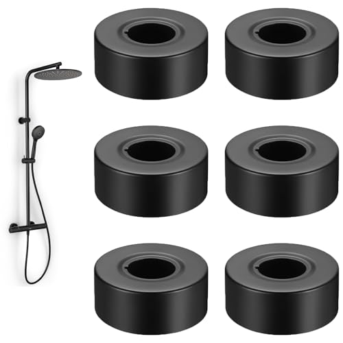 Abdeckrosette Edelstahl, 30mm Abdeckrosette Schwarz, 6 Stück Rohrabdeckung Edelstahl, Rosette Wasserhahn Rohr Abdeckung, Rosette Schwarz, Rosette Wasserhahn, für Duscharmaturen, Wasserhähne