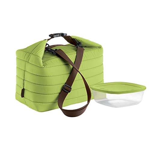 Materiale: 100% plastica Guzzini Borsa Termica Grande con Tracolla On The Go, Verde Mela, Borsa 30 x 18 x h30 cm, Contenitore 19.6 x 19.6 x h7 cm, 1400 cc