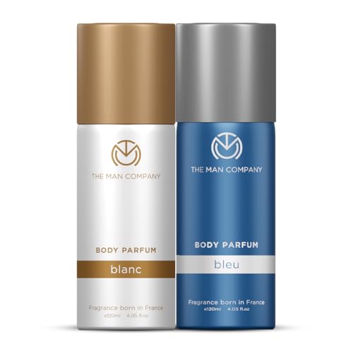 Image of The Man Company Blanc and Bleu Fresh Perfume For Men - 120Ml, Each | Premium Luxury Long-Lasting Fragrance Spray | No Gas Deodorant For Men | Valentine Gift Set For Husband, Boyfriend