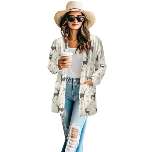 Image of Cardigan for Women Long Sweater Open Front Sweaters Fashion Lightweight Cardigans with Pockets