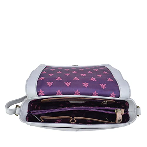 Image of Anuschka Women's Leather Crossbody Bag - Hand-Painted Genuine Leather Handbag with Adjustable Strap - 683, Crossbody Bag